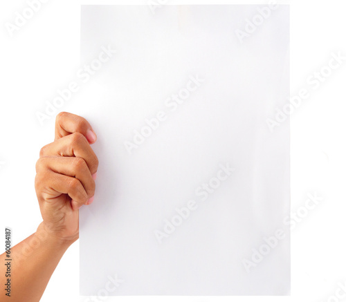 hand holding a piece of paper © vinzstudio