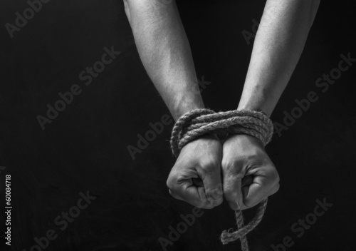 Hands of a missing kidnapped