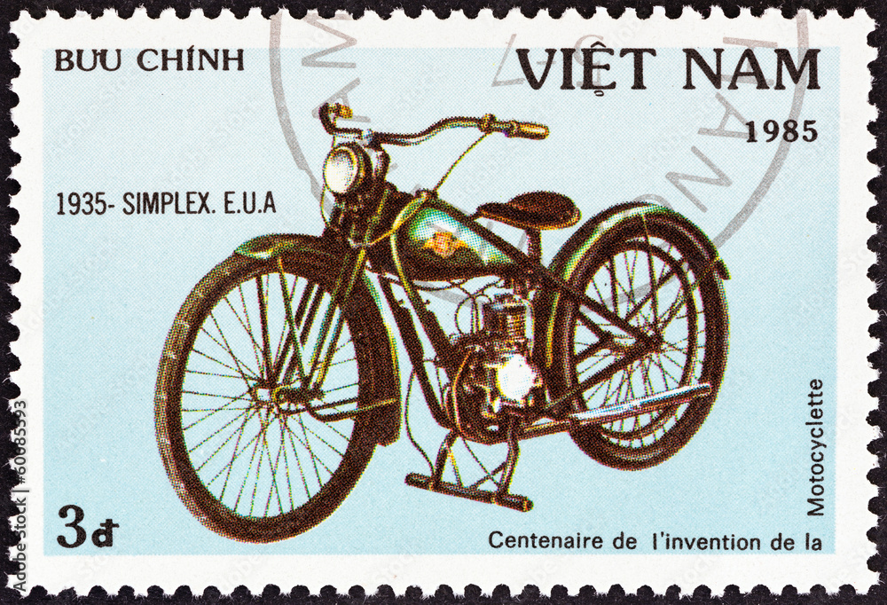 Simplex motorcycle of 1935 (Vietnam 1985)