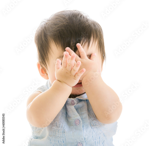 Картината върху платно Baby covering eye