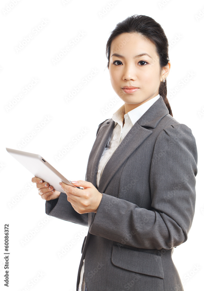 Businesswoman using tablet