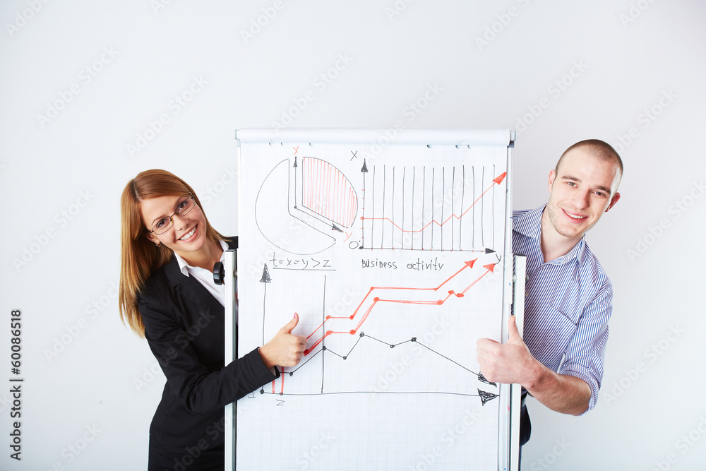 Business partners presenting project Business partners presenting project