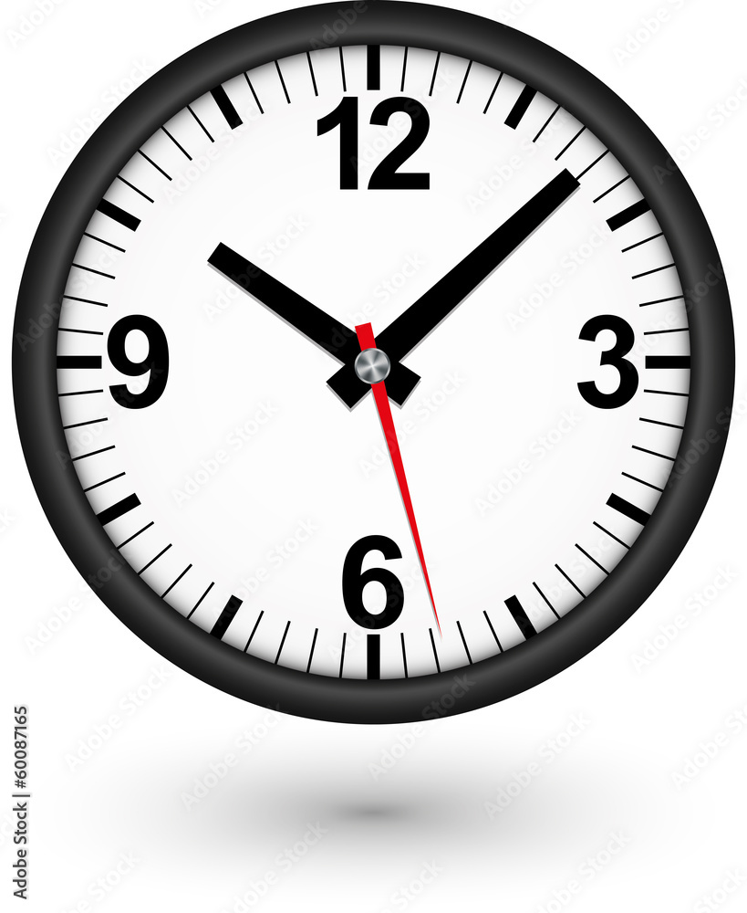 Black clock icon, vector illustration Black clock icon, vector illustration
