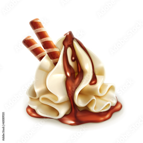 Sweet dessert with chocolate, detailed vector