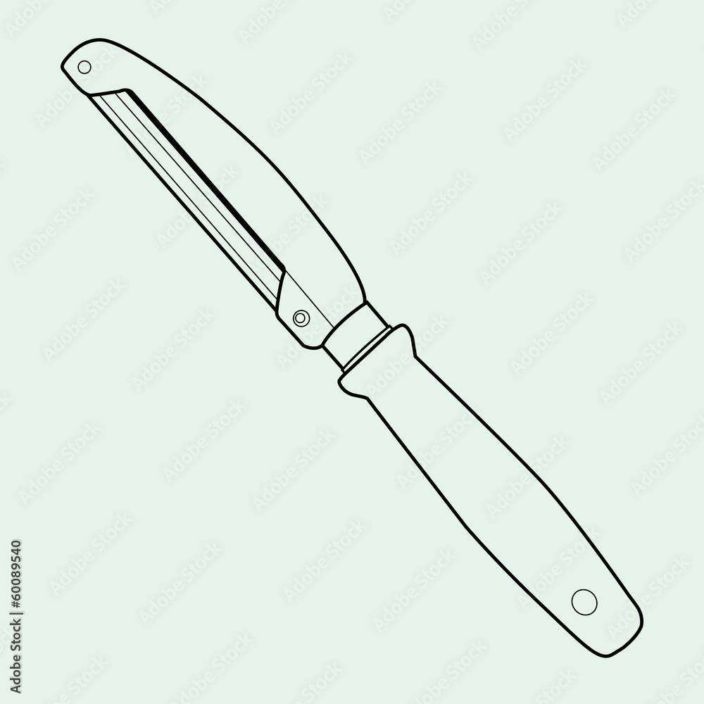 Peeler knife out line vector Peeler knife out line vector