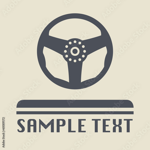 Steering Wheel icon or sign, vector illustration