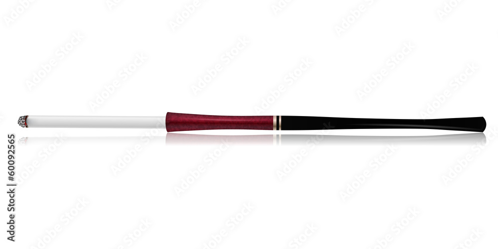 Vector long cigarette holder with reflection Vector long cigarette holder with reflection