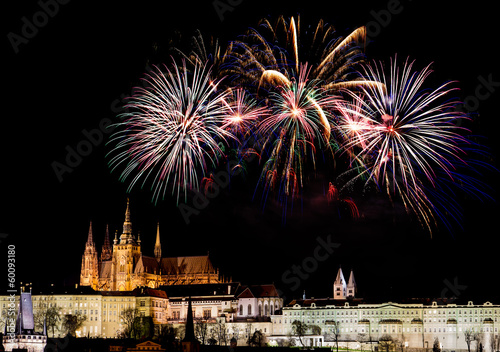 Fireworks over Prague Castle