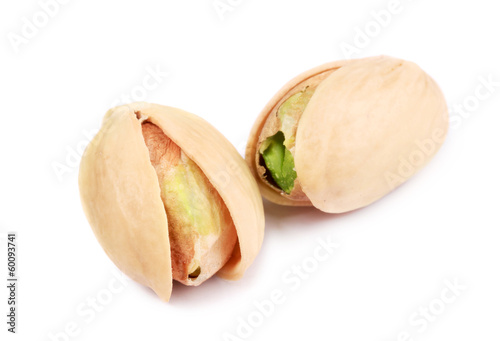 Two pistachios close-up.