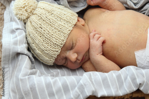 Portrait of newborn sleeping baby