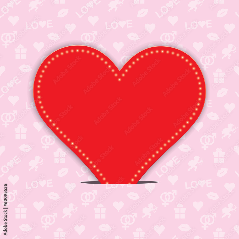 Valentines Day background with red heart