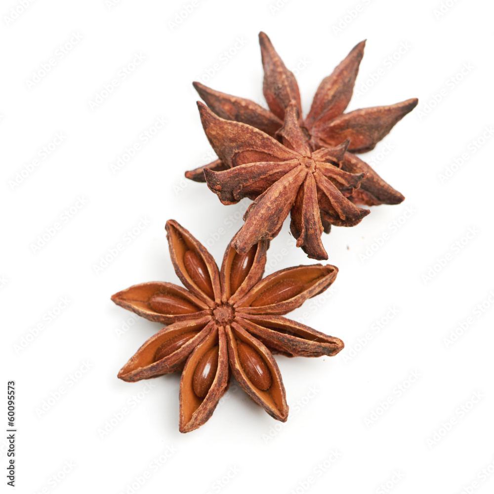 Star anise isolated on white background Star anise isolated on white background