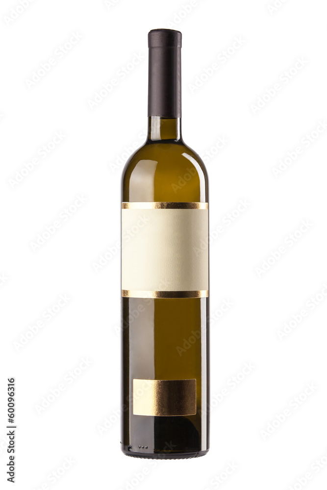 Butelka białego wina - obrazy, fototapety, plakaty 