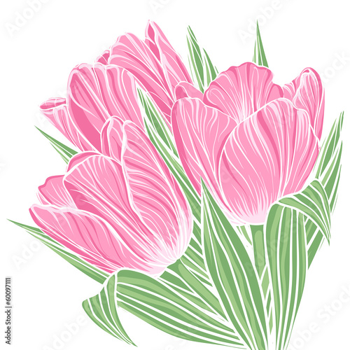 Floral background with flowers of tulips