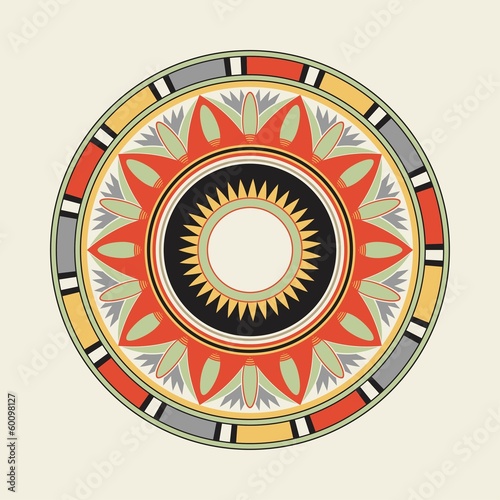 Egyptian national antique round pattern, vector.