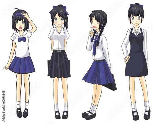 Cute Thai schoolgirls collection set 1