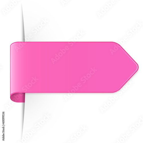 Langer rosa Sticker Pfeil mit Schatten und Textfreiraum