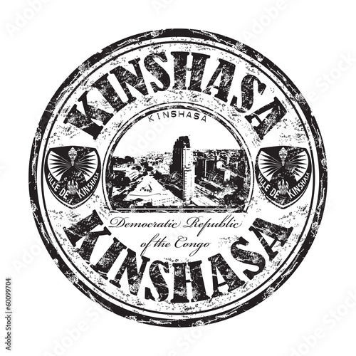 Kinshasa grunge rubber stamp