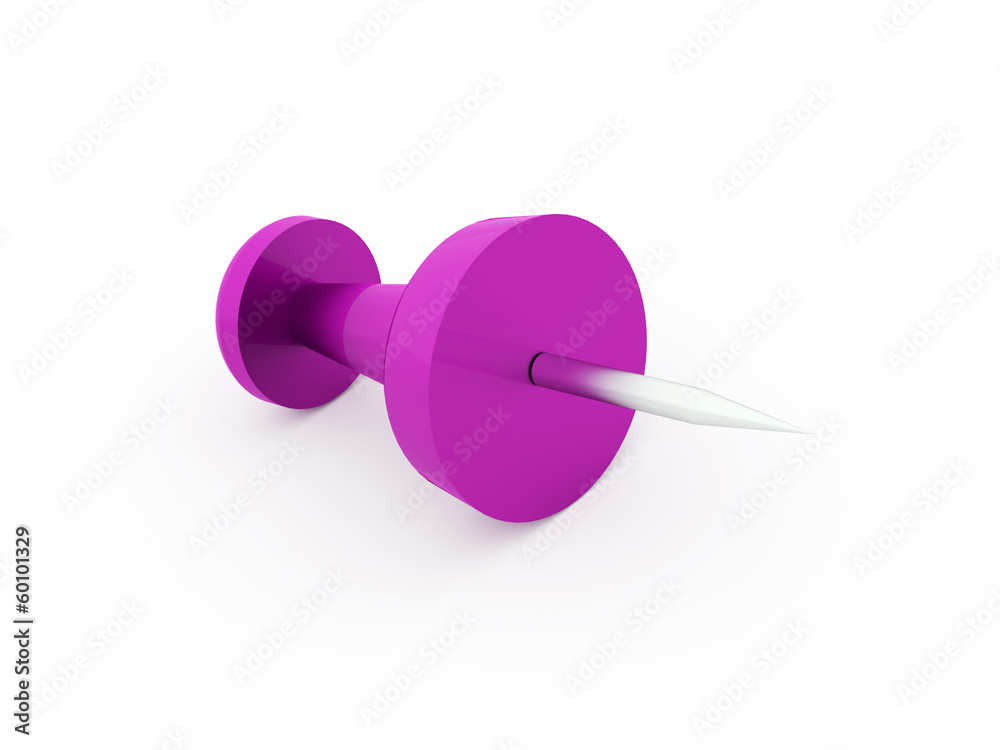 Pink push pin rendered and isolated Pink push pin rendered and isolated