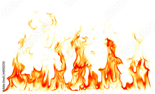 Fire flames isolated on white background