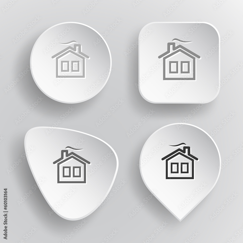 Home. White flat vector buttons on gray background. Home. White flat vector buttons on gray background.