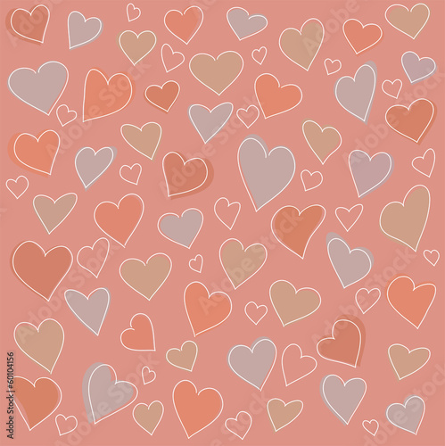 Seamless pattern: many abstract hearts