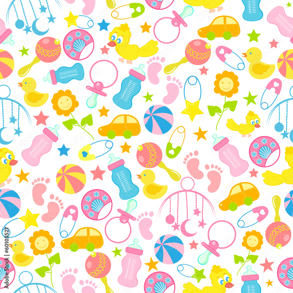 Baby Seamless Pattern Background