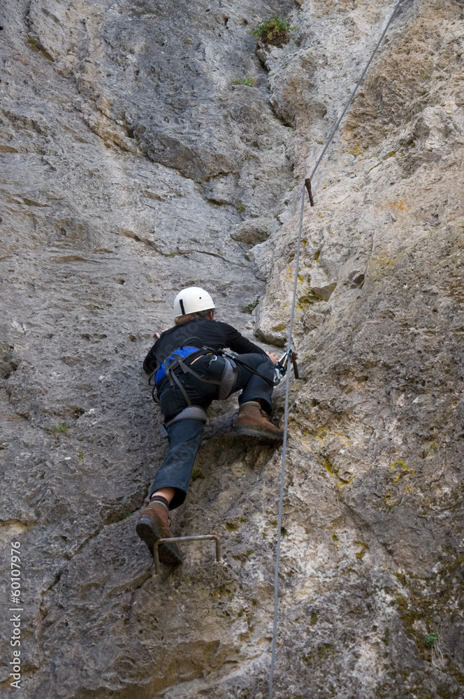 Bergsteiger in den Dolomiten - Alpen