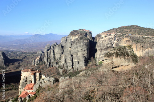 greek orthodox church and monastery on a pinnacle of rock in meteora 