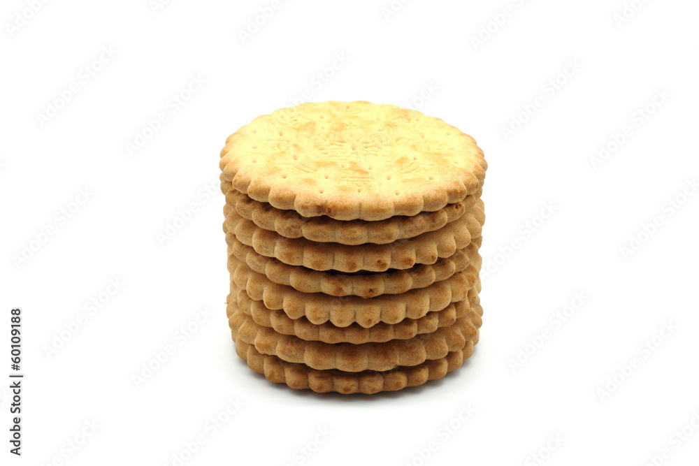Cookies with chocolate cream filling isolated on white