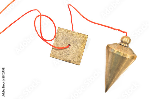 Obraz na plátně Vertical plumb bob isolated on white