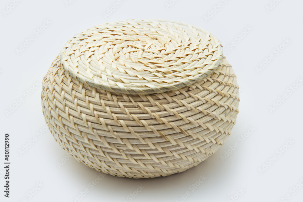 straw plait box on white background straw plait box on white background