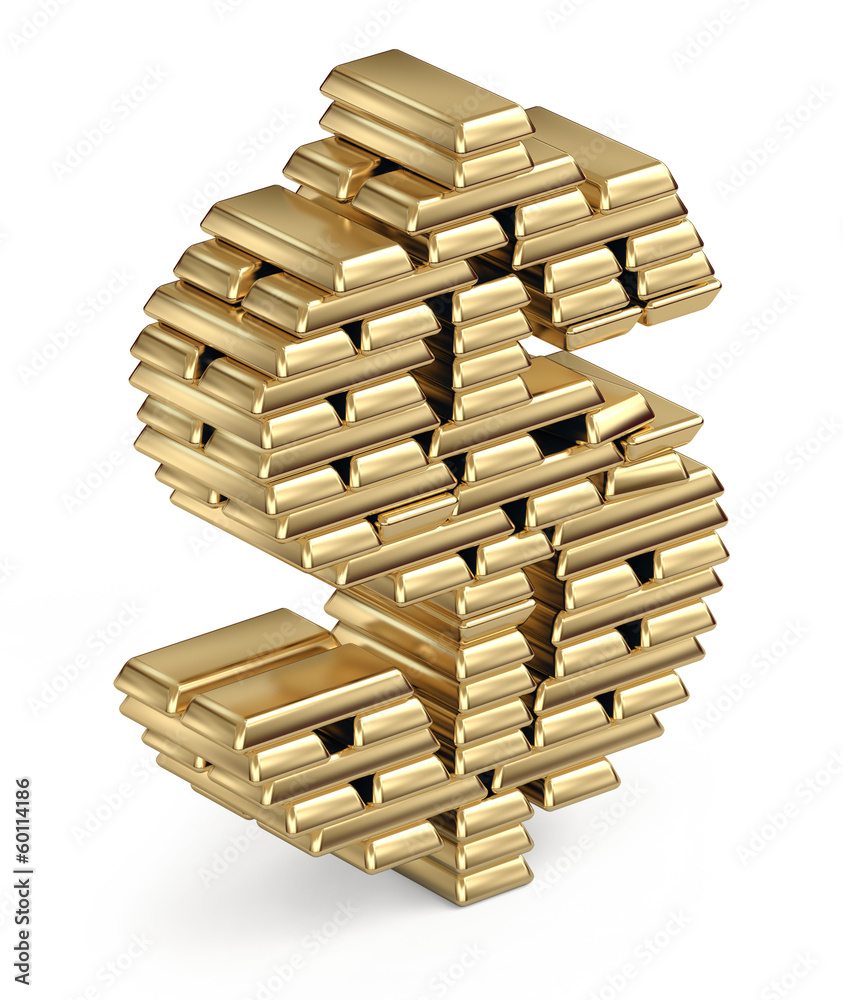 Dollar from gold bars 3d Dollar from gold bars 3d
