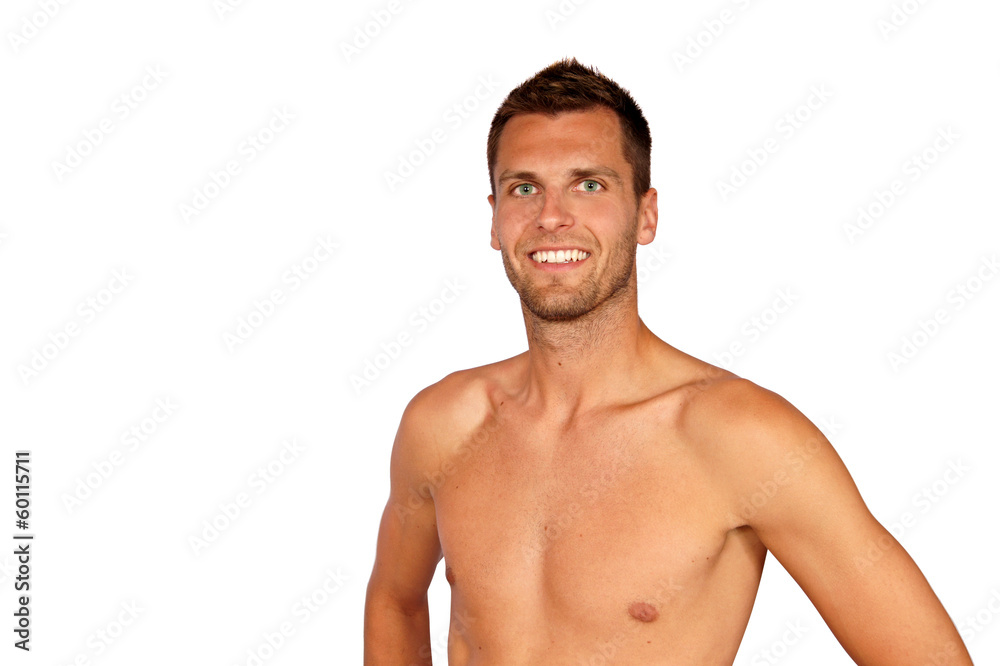 Portrait of a young man without a shirt
