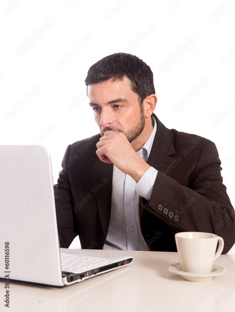 business man concentrating on a laptop business man concentrating on a laptop
