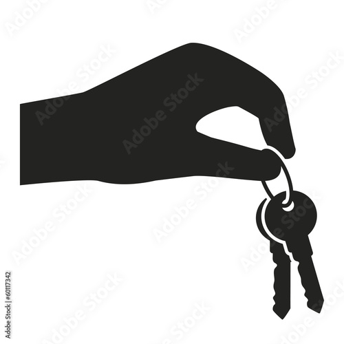 hand holding and giving keys icon. real estate template