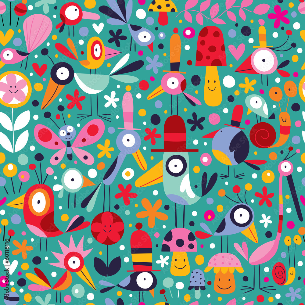 Naklejka premium Birds pattern