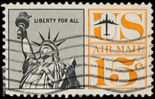 United Stated Of America. Airmail stamp depicting Liberty Enlig