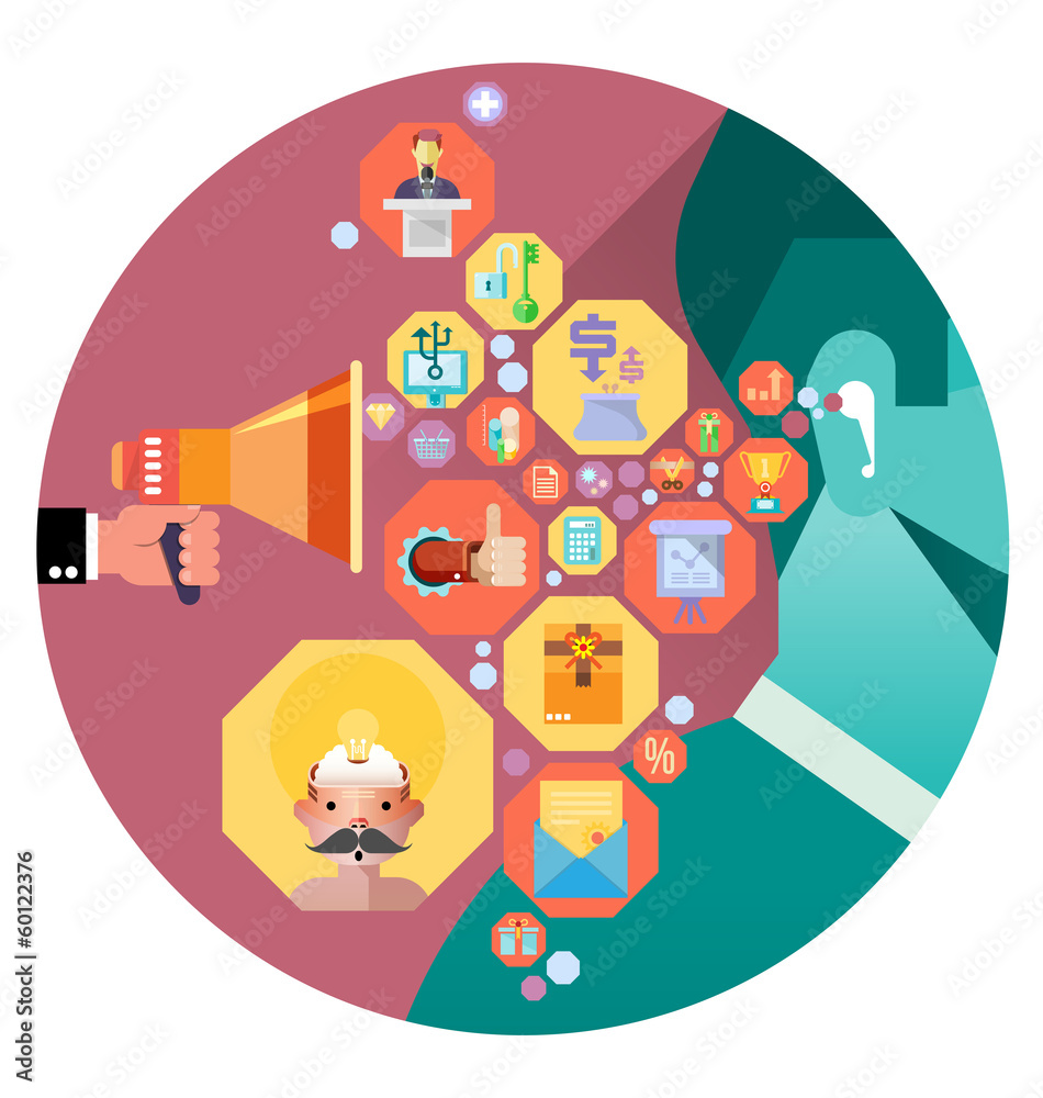 Business communication concept vector Business communication concept vector