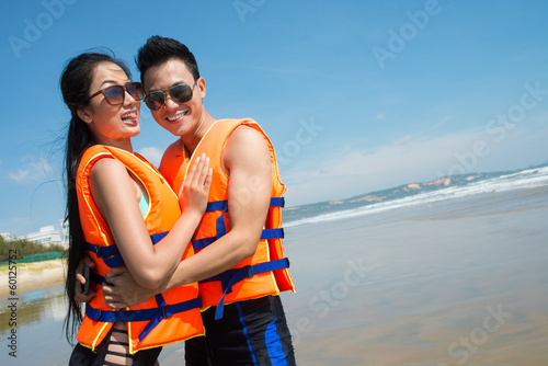 Couple in life vests