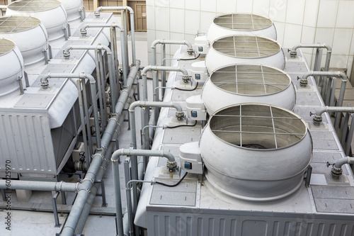 Cooling tower inside the building