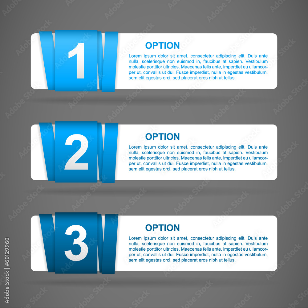 vector blue paper option labels vector blue paper option labels