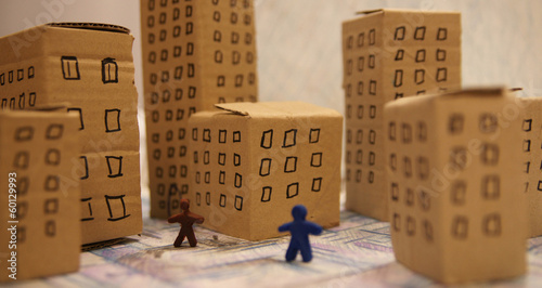 Quadro em tela Fake city detail