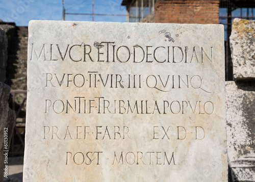 Marble Plaque Post Mortem in Pompeii