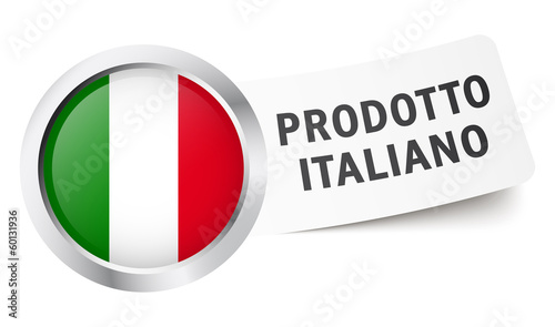 Button mit Fahne " PRODOTTO ITALIANO "