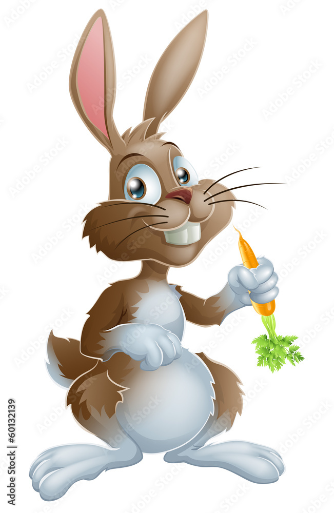 Fototapeta premium Bunny rabbit and carrot