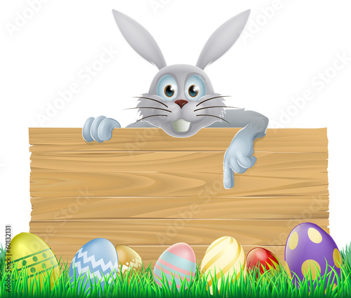 Eggs and Easter bunny sign