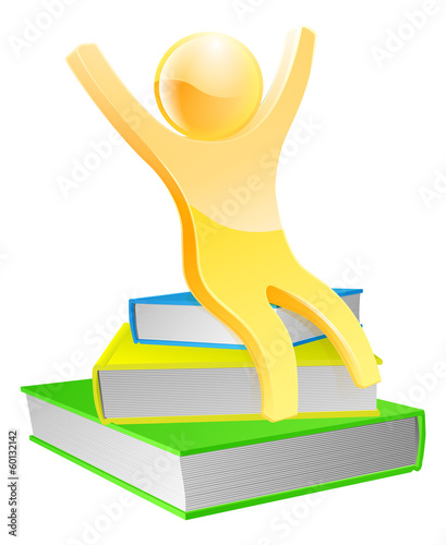 Happy gold book mascot concept