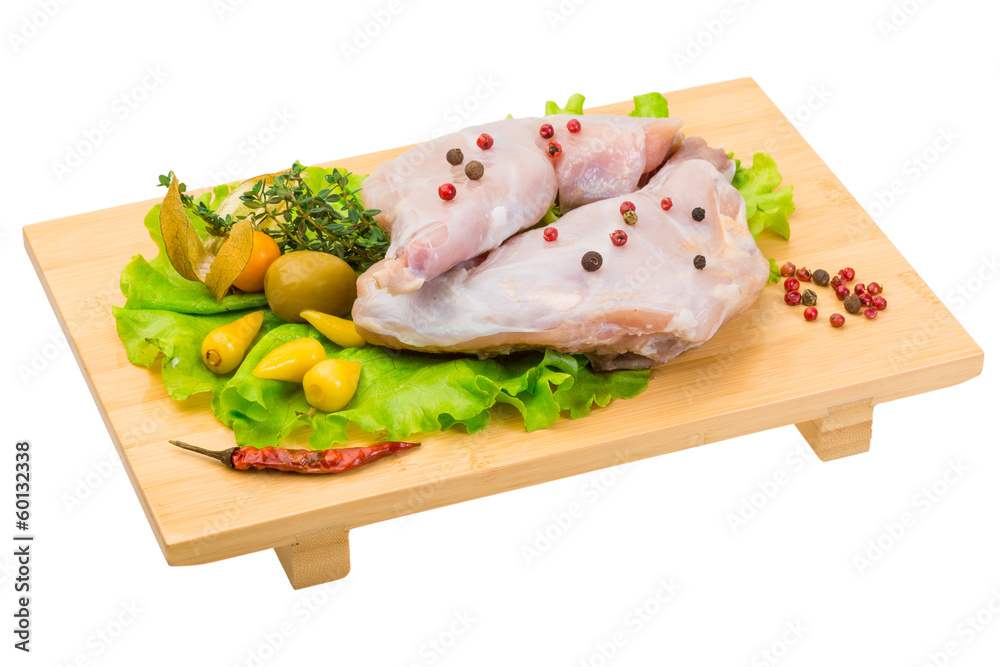 Raw rabbit meat