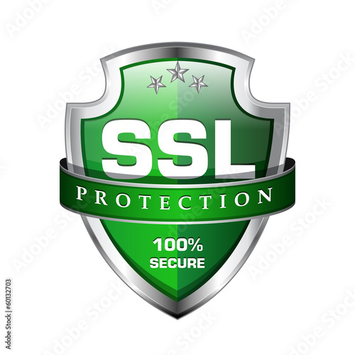 SSL Protection Secure Green Shield Icon